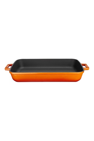 Lava Döküm Dikdörtgen Tepsi, 26x40 Cm, Turuncu Sku: Smg8690010223791 Ahşap