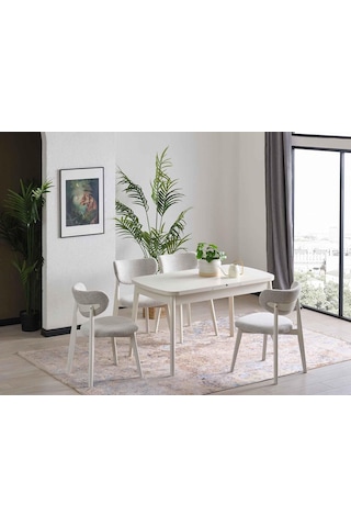 Dirim Kelebek Açılır Mutfak Masası 75x130 Cm Beyaz