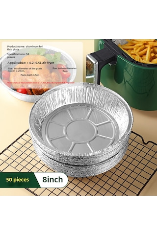 Yuntech01 Ev Kullanıma Uygun 8 İnç Derin Aluminyum Folyo Fırın Tepsisi, Yağ Geçirmez, Yapışmaz, 50 Adet, Fırınlama-grill İçin Enstrümanı Diğer