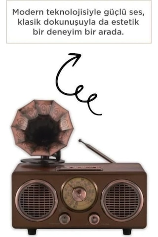 Nostaljik Bluetooth Hoparlör Retro Radyo Kablosuz Speaker Tf Kart Fm/am/sw