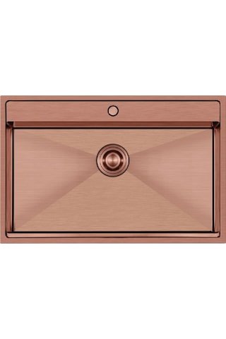 Crauf Poli 6303 Pvd Bakır Tek Gözlü 51x78 Cm Paslanmaz Çelik Mutfak Eviyesi Bakır