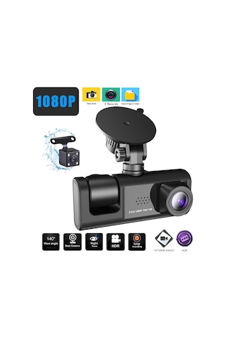 Araç Kamerası 3 Kameralı 1080p Lcd Ekranlı