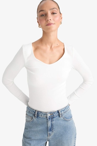 Defacto Slim Fit Dar Kesim Basic Düz Modal Uzun Kollu Tişört F7153ax25auer105 Ekru