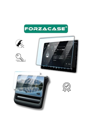 Forzacase 2in1 Tesla Model Y New Juniper Temperli Kırılmaz Cam Ekran Koruyucu - Fc1119 1