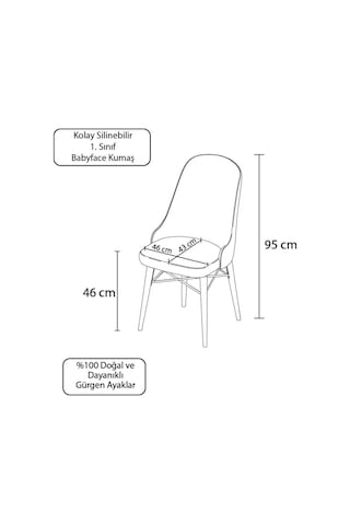 Nova Serisi, 1 Adet Cappucino Mutfak Sandalyesi, Ceviz Gürgen Ayak, 1. Sınıf Babyface Kumaş