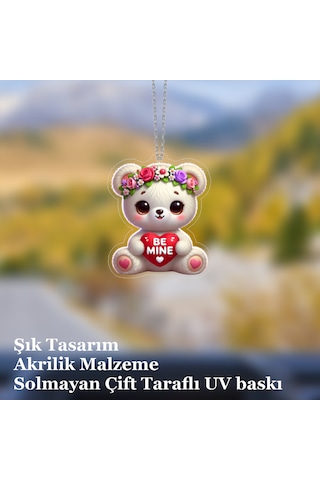 Araba Ayna Süsü, Araba Süsü, Çanta Aksesuarı - Benim Ol - Pleksi Malzeme, Uv Baskılı - 017 8x6 Cm