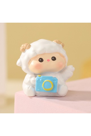 Küçük Kuzu İtaatkar Mini Süslü Sevimli Araba Beyaz 1 Adet