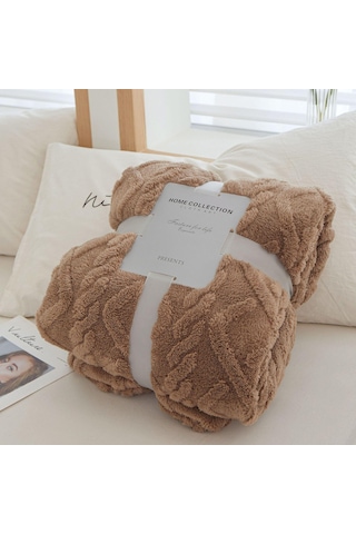 Kahverengi Mercan Polar Basit Battaniye İskandinav Tarzı Çiçek Gazlı Bez Klima Yorgan Yumuşak Nefes Wrap Battaniye Yatak Örtüsü Ekose 100 150cm