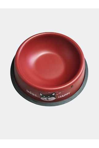 16 Oz Çelik Mama Kabı Kırmızı 18 Cm