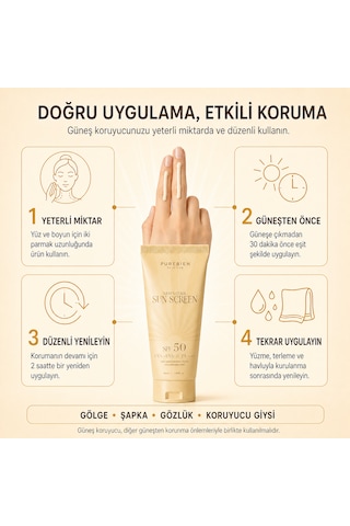 Purebıen %100 Doğal Güneş Koruyucu Spf 50+ Pa++++ Uva/uvb 50 Ml
