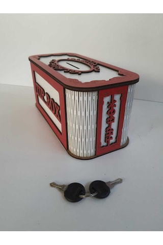 Karakoç Eğitim Araçları Tip Box Bahşiş Tip Kutusu Ahşap Kumbara Anahtarlı Kilitli Bahşiş Için Kutu