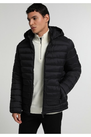 Colin's Colins Slim Fit Kapüşonlu Fermuarlı Astarlı Erkek Siyah Mont Cl1082935 Q1.v1 Blk
