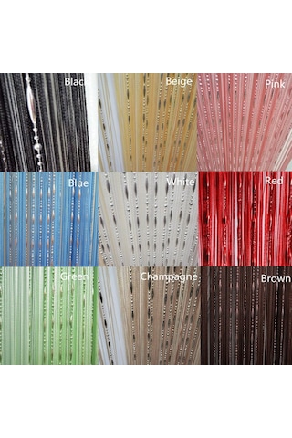 1mx2m Dekoratif Damla Zincir Boncuk Pencere Kapı Perdesi Perde İpi Kapı Oda Bölücü Siyah