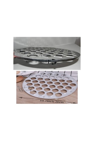 Springsun 37 Lü Alüminyum Manti Kalıbı - Evde Zaman Tasarrufu Sağlayan Profesyonel Mutfak Aleti Gümüş