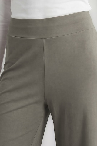 Koyu Bej Comfort Fit Geniş Paça Korsajlı Palazzo Kadın Pantolon - 94681