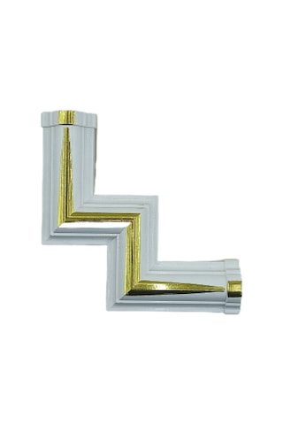 Beyaz Altın 2,5 Cm Çıta Uyumlu Dekoratif M Köşe Motifi