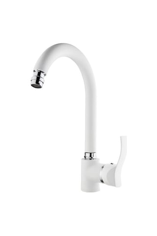Gms Akdeniz Lavabo + Banyo + Eviye Batarya Set Beyaz - Krom Beyaz