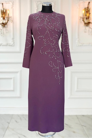 Amine Hüma Cansu Tesettür Abiye Violet Violet