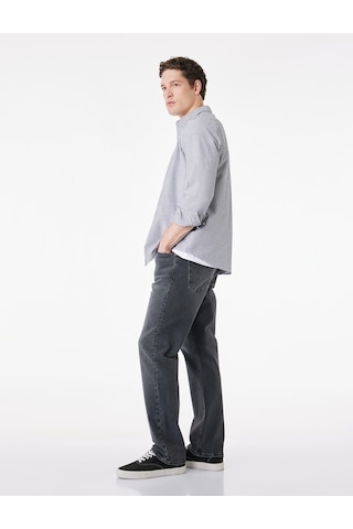Koton Düz Paça Normal Bel Straight Fit Jean Pantolon - Mark Jean Antrasit 7wam40131nd