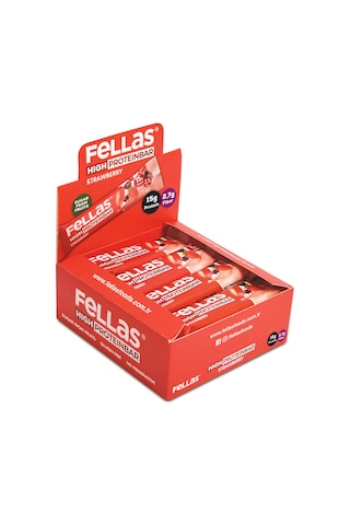 Fellas Yüksek Protein Bar Çilekli 45 x 12 Adet