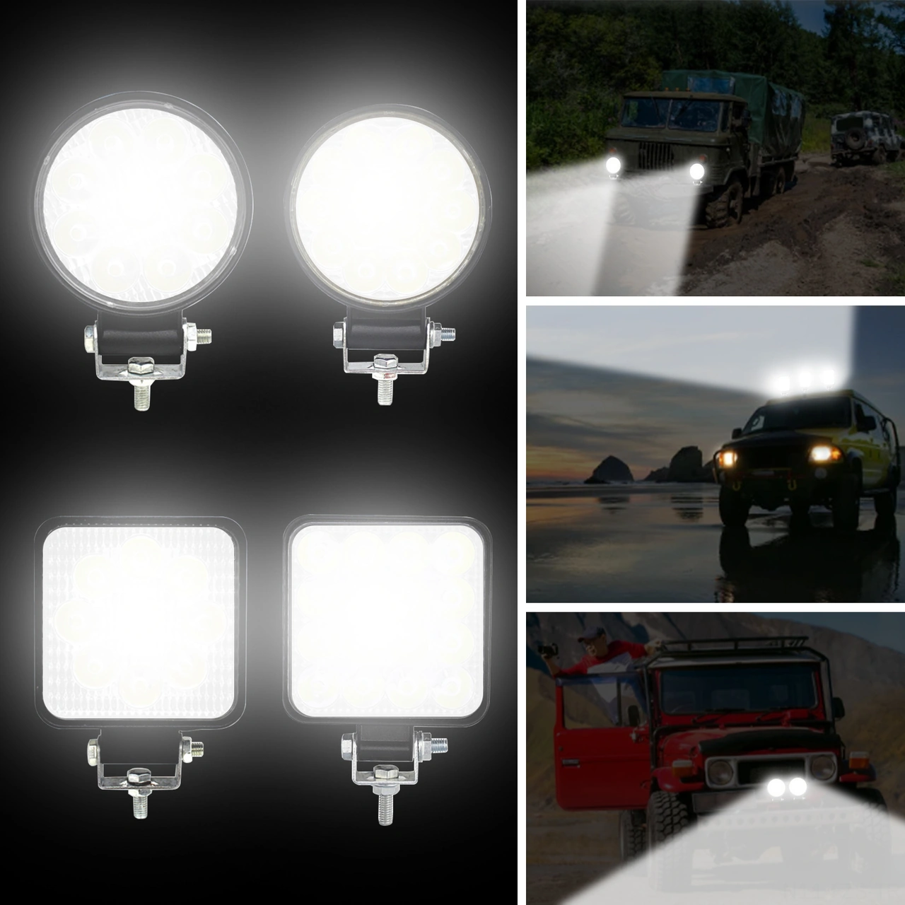 Fosenze Mini Dairesel 9 Perya 27w Led Araç Işığı - 10-35v Dc Çalışma Lambası Diğer