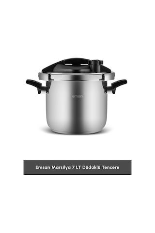 Emsan Marsilya İndüksiyon Tabanlı Düdüklü Tencere 7 Litre Gümüş