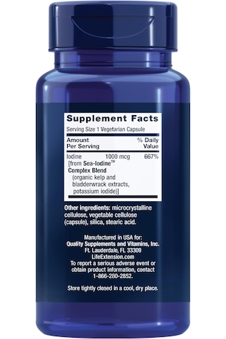 Life Extension Sea-ıodine 1000 Mcg 60 Veggie Kapsül Usa Menşeii Dmmedicineden Orijinal