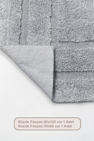 Elart Solid Banyo Halısı Paspas Takımı Pamuklu 2 Adet 60x100 Cm İndigo İndigo