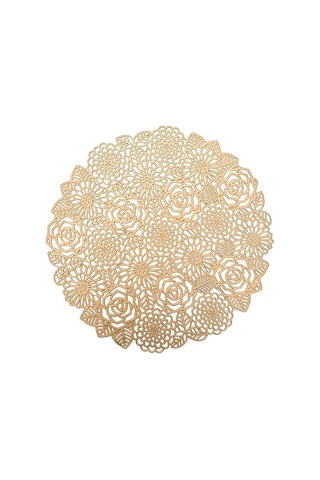 15 "preslenmiş Vinil Yuvarlak Placemats, 6 Set, Yemek Odaları 15,7x23,6 İnç