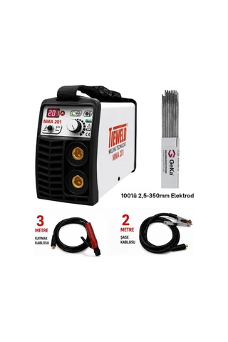 Tieweld Mma 201 İnverter Kaynak Makinası + 1 Paket 100'lü 2,5x350mm Elektrod