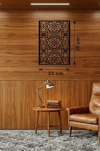 Selçuklu Yıldızı Temalı Ahşap Duvar Tablosu - 25x35 Cm Lazer Kesim Dekoratif Pano Renkli
