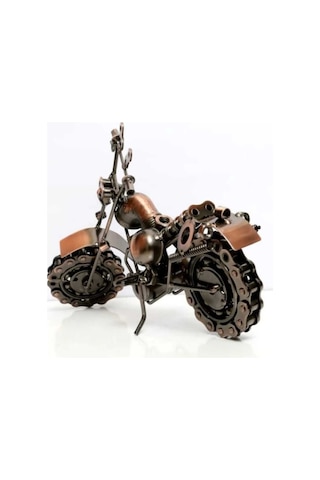 El Yapımı Motosiklet Figürler Modeli Retro Vintage Ev-ofis Dekoratif Metal Süs Büyük Boy
