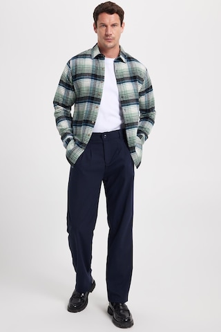 Tudors Erkek Slim Fit Dar Kesim Kareli Kışlık Oduncu Gömlek-42380 Mint