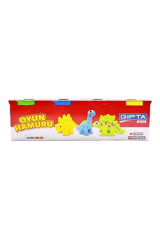 Büyük Boy Gıpta 4 Renk Oyun Hamuru 4x120 Gr. Canlı Renkler Çok Renkli