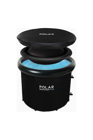Polar Recovery Tub 2.0 Ice Bath Mat Bundle, 390l Taşınabilir Buz Küveti Siyah