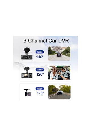 Zilinn 3 Kanal Wifi Araba Dvr Hd 1080p 3 Lens Araç Dash Cam Üç Kanal Dvr Kamera Video Kaydedici Dashcam Camcorder
