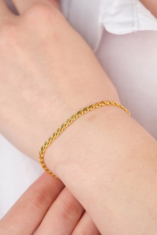 14 Ayar Altın Arpa Zincir Bileklik Gold Sarı Altın