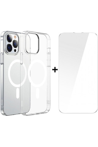 Baseus Apple Uyumlu iPhone 13 Pro Max Magsafe Silikon Kılıf + Ekran Koruyucu