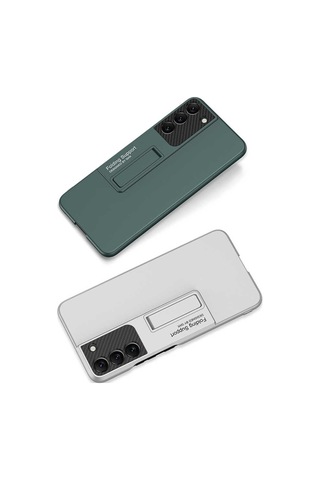 Samsung Uyumlu Galaxy S22 Plus Kılıf Zore Standlı Ays Kapak Koyu Mor