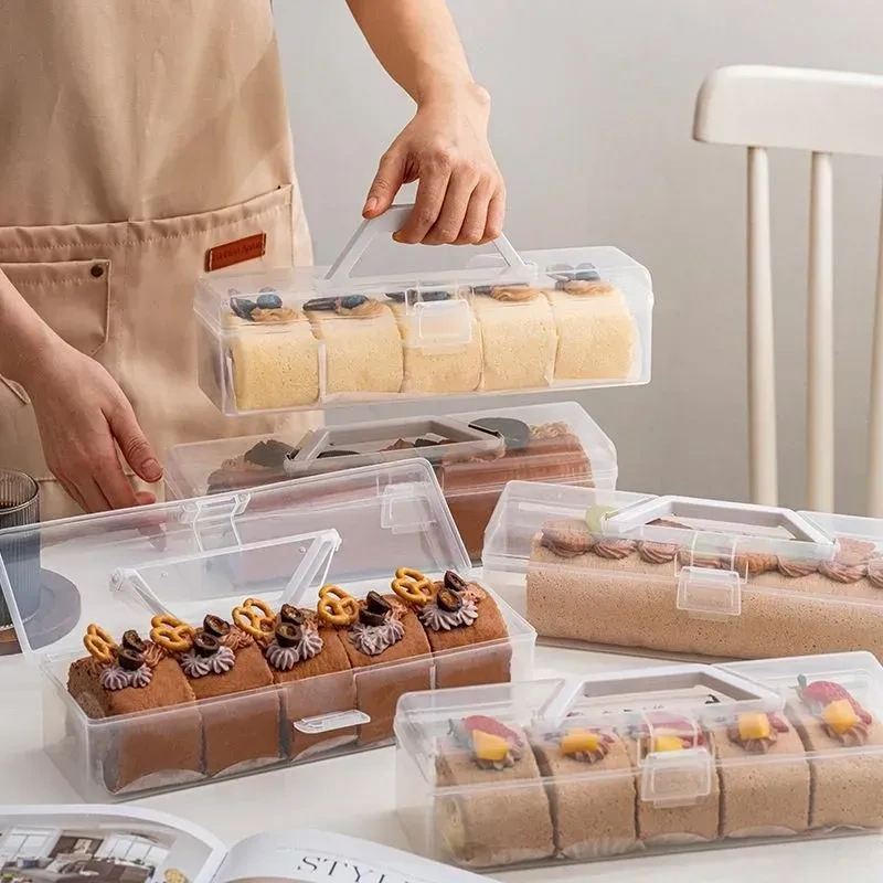 Yaleker Büyük Boy Gıda Seviyesi Pp Malzeme Pasta Sarımı Saklama Kutusu - Ev Kullanıma Uygun Muhafaza Kutusu Şeffaf