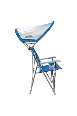 Gci Outdoor Sunshade Captain's Chair Güneşlikli Katlanır Plaj Sandalyesi Mavi