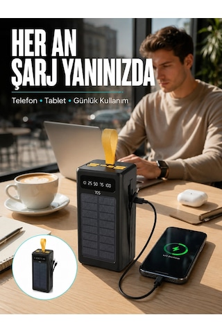 Kamp Ve Outdoor Kullanıma Uygun Güneş Panelli Powerbank Yeni Nesil