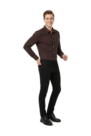 Erkek Spor Silim Fit Kanvas Tek Cepli Gömlek Bgl-st04955 Kahverengi