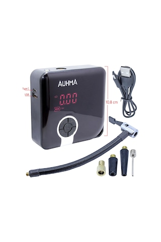 Auhma Portable A5544 Şarjlı Dijital Lastik Şişirme Pompası
