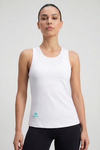 Tommy Life Beyaz Standart Fit Çapraz Sırt Detaylı Kadın Spor Atlet - 97296