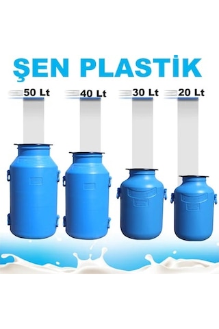Süt Güğümü Içi Beyaz Şen Plastik 20L Çok Renkli