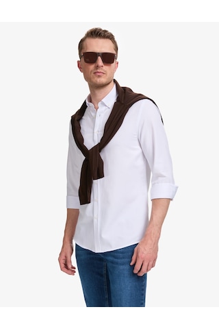 Pierre Cardin Erkek Beyaz Gömlek Desenli 50325365-vr013