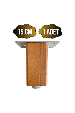 Kale Ayarlı Ahşap Ayak Mobilya Masa Ve Dolap Ayağı Kayın Kayın/gürgen Ağacı 15cm 1 Adet Ahşap Rengi
