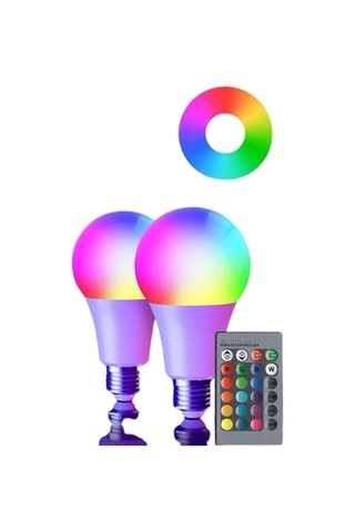 Bfs Akıllı Rgb Led Ampul Led Uzaktan Kumandalı Renk Değiştiren Ampul Çok Renkli