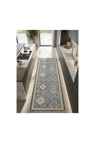 Dekoratif Halı Kaymaz Taban Leke Tutmaz Yıkanabilir Kilim Özel Ölçü Salon Halısı 3054 Çok Renkli